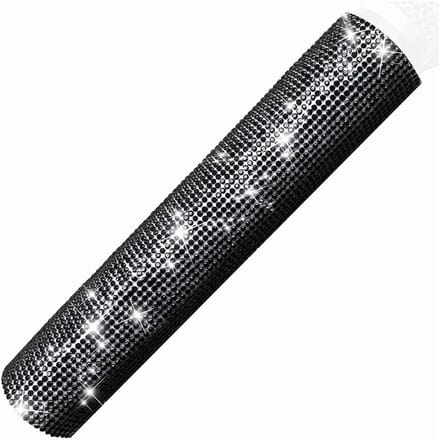 Microfoon Grip Cover - Microfoonhoes - Feestoptredens - Glitter Strass Decoratie - 18 cm Lengte - Zwart