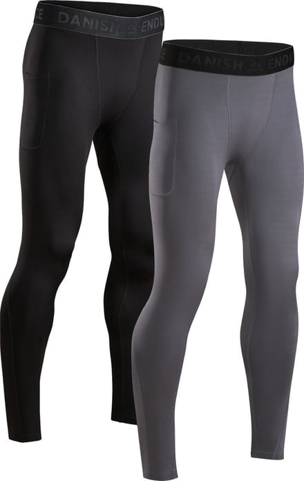 DANISH ENDURANCE Compressiebroeken - Sneldrogende Anti-Schurende Hardloopbroeken - Heren - 2 Paar - L