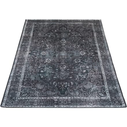 Vloerkleed Mila Antraciet 160 x 230 cm - Laagpolig Synthetisch Vloerkleed – Vintage / Oosters Design