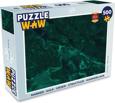 Puzzel Marmer - Kalk - Groen - Structuur - Marmerlook - Legpuzzel - Puzzel 500 stukjes