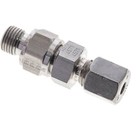 6S (M14x1.5) & G1/4'' Regeling-In RVS Terugslagklep Snijring Buitendraad 1-400 bar ISO 8434-1