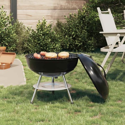 vidaXL Houtskool Grill 36,5 x 36,5 x 40 cm Zwart