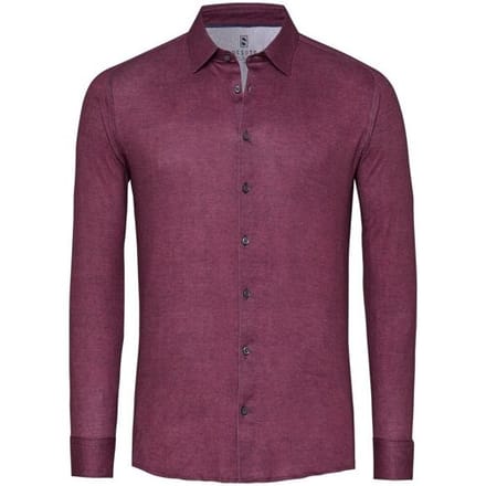 Desoto Overhemd Casual Kent Twill Pattern Mélange Bordeaux / male