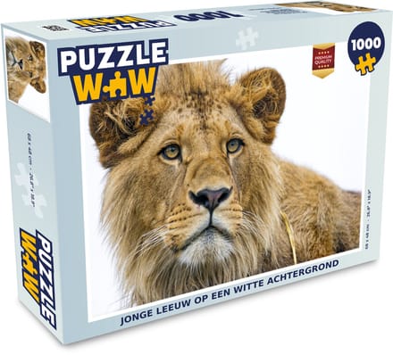 Puzzel Leeuw - Wit - Portret - Legpuzzel - Puzzel 1000 stukjes volwassenen