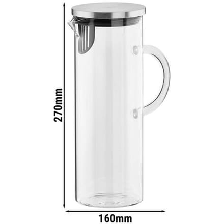 GGM Gastro (6 Stück) Saft-/Wasserkanne - 1,5 Liter - Deckel mit Sieb