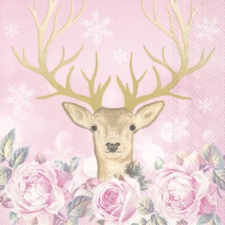 IHR Lunch servetten - More romance my deer pink