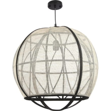 Mica Decorations Pella Hanglamp - H50 x Ø51 cm - Linnen - Off-white