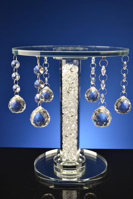 Luxe Kristallen Tafeltje Rond – Met Hangende Druppels – Elegant Design