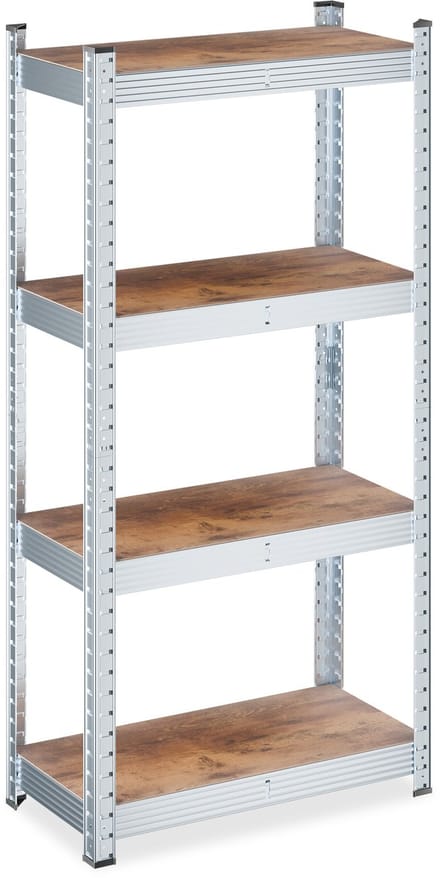 zware stelling - 2 stuks - 60x120x30 cm - bruin en zilver