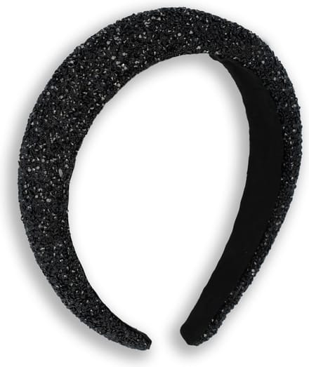 Lajetti Glitter Haarband Dames Zwart Breed