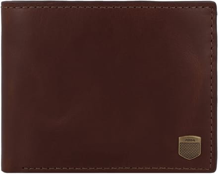 FOSSIL Portemonnee Hayes Coin Pocket Bifold Wallet Brown Bruine