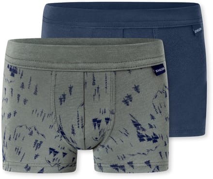 Shorts, set van 2, donkerblauw/groen - Fine Rib 92