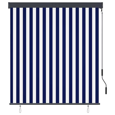 vidaXL - Rolgordijn - voor - buiten - 140x250 - cm - blauw - en - wit