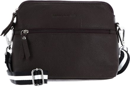 bruno banani Leren Schoudertas Crossbody Bag Brown Donkerbruin
