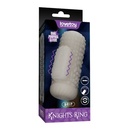 LoveToy - Knights Ring - Vibrerende Dual Purpose Sleeve - Spiraal - Wit