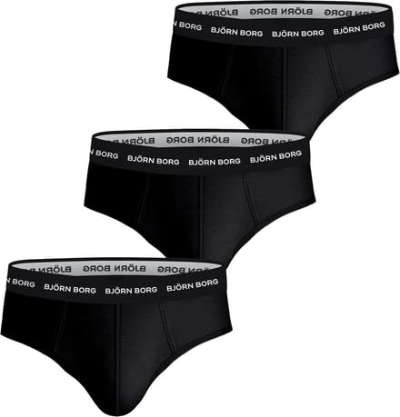 Björn Borg Cotton Stretch brief - heren slips (3-pack) - zwart