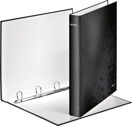 Leitz WOW ringmap 4 ringen, zwart 10 stuks