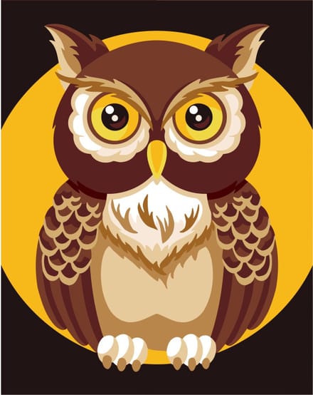 Schilderen op nummer - MINI015 - OWL - UIL Afmeting 13 x 16 cm