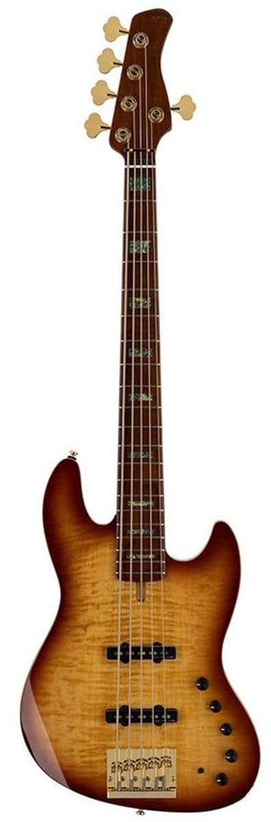 Sire V10 DX5/TS Marcus Miller 5-snarige actieve basgitaar Tobacco Sunburst