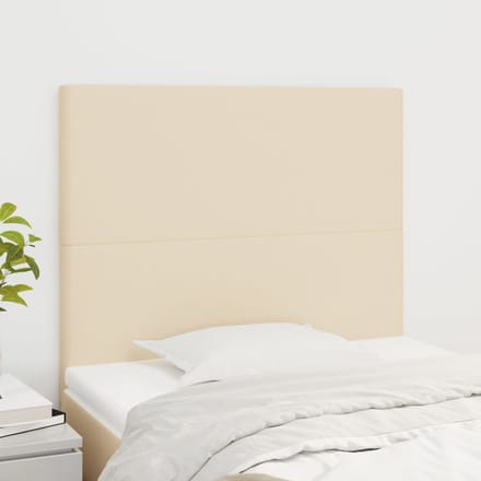 vidaXL - Hoofdbord - crème - 90x5x118/128 - cm - stof