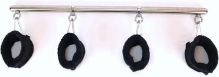 Mega spreidstang BDSM - 4 zachte stevige handboeien - 50CM - Luxe materialen - Spreader bar