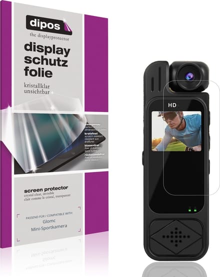 dipos – 4x Beschermfolie geschikt voor Glomc Mini-Sportkamera | Krasbestendige & heldere Screenprotector Ultra-Thin