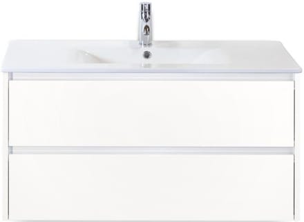 Dante Badmeubelset 100 cm - Wit Hoogglans - Keramische Wastafel Wit Enjoy