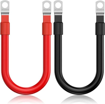 Batterijkabel 30 cm, 2 AWG, 33 mm² voor auto, motorfiets, camper en vrachtwagen - 2 stuks