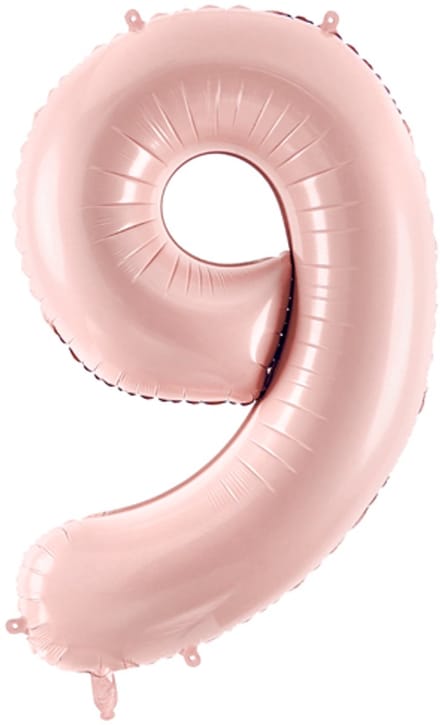 Folie ballon roze cijfer 9