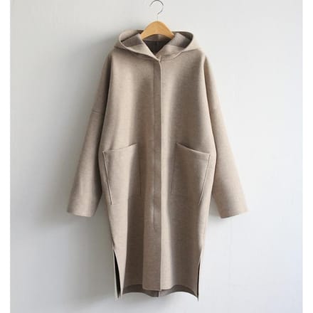 Nieuwe Lente en Herfst Losse Wolle Damesjas met Capuchon Grote Maat Jas S gray
