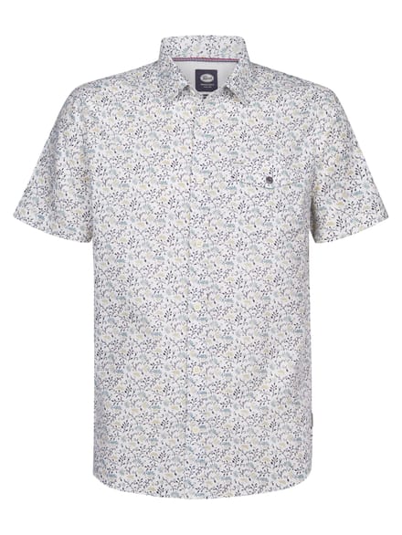 Petrol Industries - Heren Overhemd met all-over print Drifter - Wit - Maat M