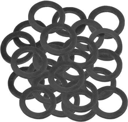 24x Zwarte Rubberen Sluitringen Set 20mm ID - Platte Afdichtringen voor Kraan en Schroef