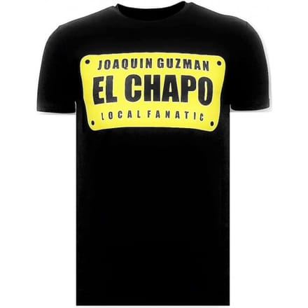 Luxe Mannen T-shirt - Joaquin Guzman El Chapo - Zwart