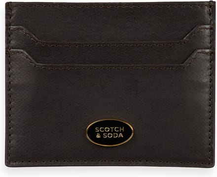 SCOTCH & SODA Leren Kaarthouder Leather Cardholder Walnut Bruine Veelkleurig