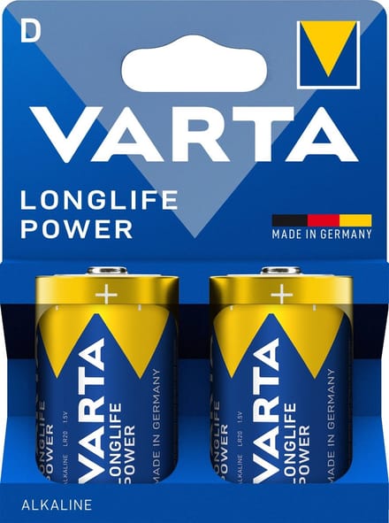 Batterij varta longlife power 2x d | 6 stuks