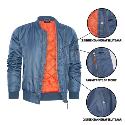 Cappuccino Italia - Heren Jas zomer Navy Seal Jacket - Blauw - Maat M