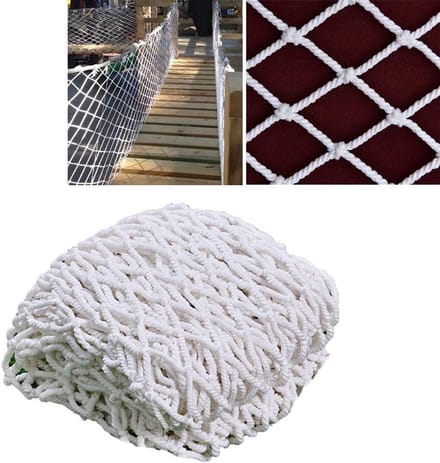 Veiligheidsnet Kinderen - Beschermnet Balkon - Valpreventie - Scheurbestendig Polyester - 5x8m - Wit