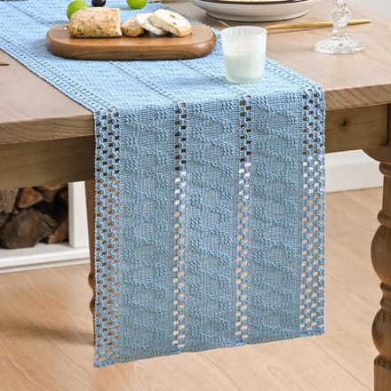 Dailygoods - Hemelsblauwe Tafelloper 30x183 cm voor Feestdecoratie