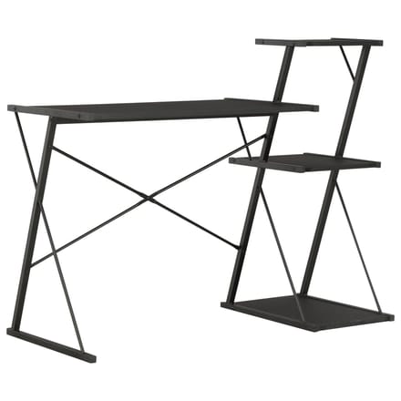 vidaXL - Bureau - met - schap - 116x50x93 - cm - zwart