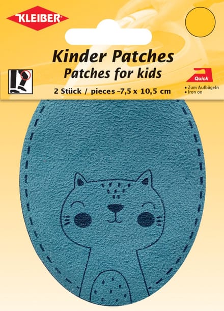 Kleefmotief 'Kat', blauw, duoset