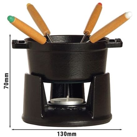 STAUB SPECIALITIES - Mini Fondue set - Ø 100mm - Zwart
