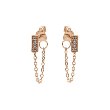 Karma Chain oorbel Rectangle M2334 Rosé