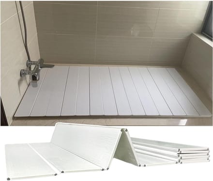 Badkuip lade - Bad deksel - Ontspannen badderen - Opvouwbaar en isolerend - 06 cm dikte - Wit
