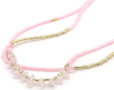 Ketting Gelaagd – Kunststof – 45cm – Roze
