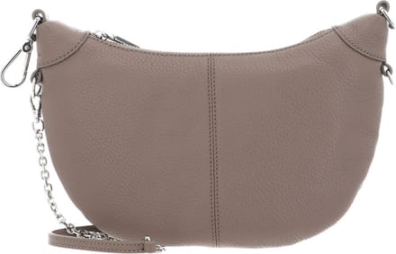COCCINELLE Leren Schoudertas Virtual Mini Bag Grained Leather Warm Taupe