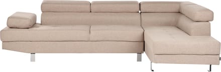 NORREA - Hoekbank - Beige - Linkerzijde - 260 cm - Polyester