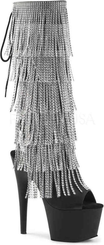 EU 37 = US 7 | ADORE-2024RSF | 7 Heel, 2 3/4 PF Lace-Up Stretch PF Knee Boot, Side Zip