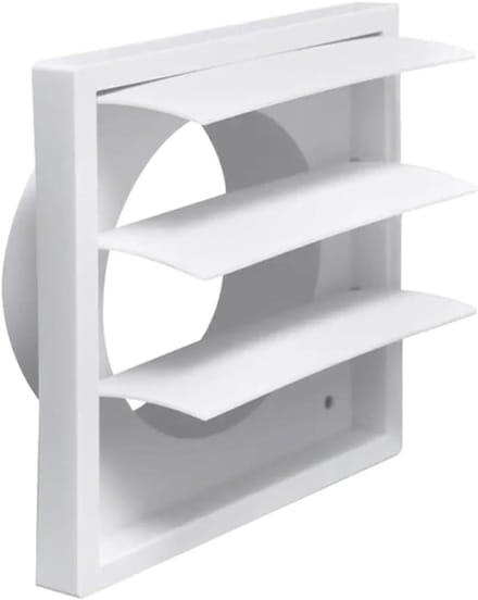 Ventilatie Afdekrooster - Muurdoorvoer - Droger Ventilatie - Weerbestendig Plastic - 4 inch - Wit