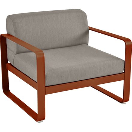 Fermob BELLEVIE fauteuil - E2 gekonfijte sinaasappel - B8 taupegrijs