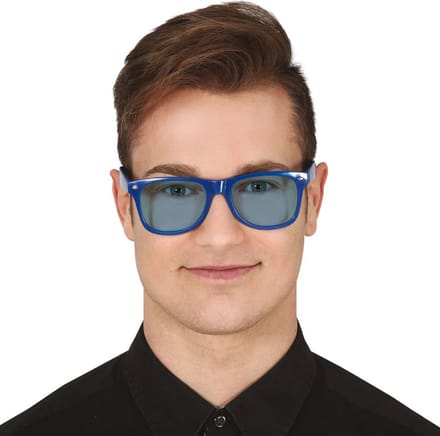Fiestas Guirca - Feestbril - Blues blauw met blauwe glazen